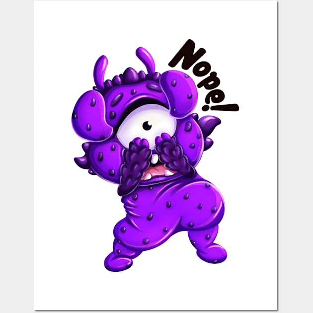 Scared Little Monster “Nope!” Wall Art by AstArt 